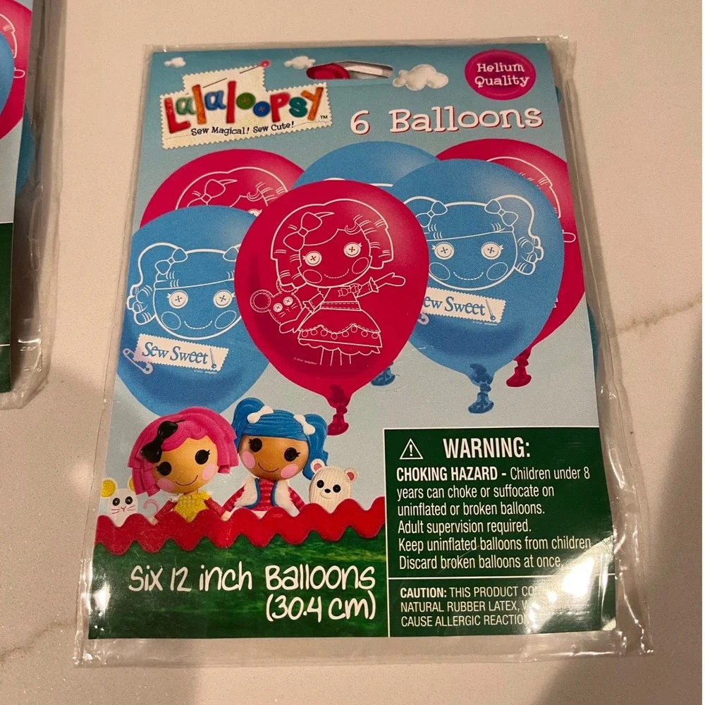 Lalaloopsy 6 packs of 6 Count 12 Inch Balloons Blue Pink Sew Sweet Party Supply‎